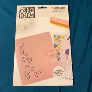 Large floating hearts planner decal